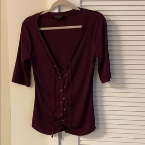 Nasty Gal Lace Up Fitted Shirt